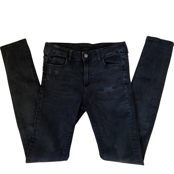 ZADIG & VOLTAIRE Eva Gris Destroy Deluxe Black Skinny Jeans Size 26 - Picture 16 of 16